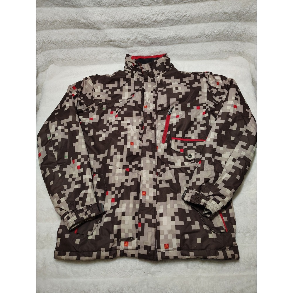 Firefly Ski Snowboard Jacket Pixel Waterproof Breathable No Hood Mens Sz S / P
